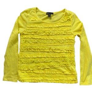 GAP Yellow Top with Lace Ruffles - Girls 6-7 Years Old
